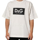 Dolce & Gabbana White Cotton Logo Print Men Crewneck T-shirt