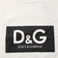 Dolce & Gabbana White Cotton Logo Print Men Crewneck T-shirt