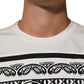 Dolce & Gabbana White Cotton Bandana Print CrewNeck T-shirt