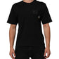 Dolce & Gabbana Black Cotton Logo Plaque Crew Neck T-shirt