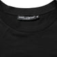 Dolce & Gabbana Black Cotton Logo Plaque Crew Neck T-shirt