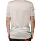 Dolce & Gabbana Off White Silk Henley Short Sleeves T-shirt