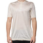 Dolce & Gabbana Off White Silk Henley Short Sleeves T-shirt