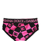 Dolce & Gabbana Black Pink Logo Cotton Brando Brief Underwear