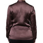 Dolce & Gabbana Violet Satin Long Sleeve Ascot Tie Shirt  Top
