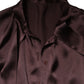 Dolce & Gabbana Violet Satin Long Sleeve Ascot Tie Shirt  Top