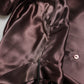 Dolce & Gabbana Violet Satin Long Sleeve Ascot Tie Shirt  Top