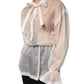 Dolce & Gabbana White Silk Cotton Ascot Collar Blouse Top