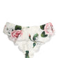Dolce & Gabbana White Silk Floral Lace Trim Panty Brief Underwear