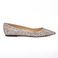 Jimmy Choo Rose Gold Glitter Fabric Alina Ballet Flat