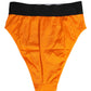 Dolce & Gabbana Orange Crystal High Waist Brief Panty Underwear