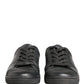 Dolce & Gabbana Black Leather Low Top Lace Up Sneakers Shoes