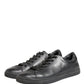 Dolce & Gabbana Black Leather Low Top Lace Up Sneakers Shoes