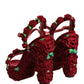 Dolce & Gabbana Red Rose Embellished Platform Sandals Shoes