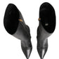 Dolce & Gabbana Black Leather Heels Knee High Boots Shoes