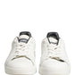 Dolce & Gabbana White Black Portofino Leather Sneakers Shoes