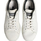 Dolce & Gabbana White Black Portofino Leather Sneakers Shoes