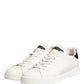 Dolce & Gabbana White Black Portofino Leather Sneakers Shoes