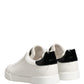 Dolce & Gabbana White Black Portofino Leather Sneakers Shoes