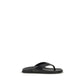 Stuart Weitzman Black Calf Leather Bos Taurus Flip-Flop Sandals