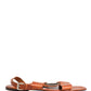 Dolce & Gabbana Brown Leather Flat Sandals Shoes