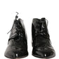 Dolce & Gabbana Black Leather AnkleBoots Shoes