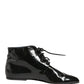 Dolce & Gabbana Black Leather AnkleBoots Shoes