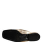 Dolce & Gabbana Gold Leather Flats Slides Mule Loafers Shoes