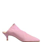 Dolce & Gabbana Pink Suede Heel Mule Shoes