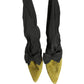 Dolce & Gabbana Black Yellow Suede Boots Shoes