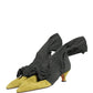 Dolce & Gabbana Black Yellow Suede Boots Shoes