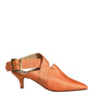 Dolce & Gabbana Orange Satin Sandals Shoes