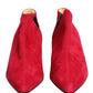 Dolce & Gabbana Red Suede Ankle Boots Shoes