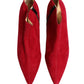 Dolce & Gabbana Red Suede Ankle Boots Shoes