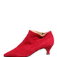 Dolce & Gabbana Red Suede Ankle Boots Shoes
