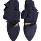 Dolce & Gabbana Blue Cotton Ankle Boots Shoes
