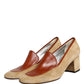 Dolce & Gabbana Beige Leather Suede Block Heel Loafers Shoes