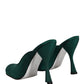 Dolce & Gabbana Green Suede Leather High Heel Pumps Shoes