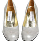 Dolce & Gabbana White Leather High Heels Women Pumps Shoes
