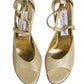 Dolce & Gabbana Beige Leather Stiletto Heels Sandals Shoes