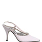 Dolce & Gabbana White Strass Crystal Slingbacks Pumps Shoes