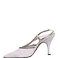 Dolce & Gabbana White Strass Crystal Slingbacks Pumps Shoes