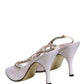 Dolce & Gabbana White Strass Crystal Slingbacks Pumps Shoes
