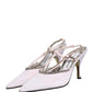 Dolce & Gabbana White Strass Crystal Slingbacks Pumps Shoes