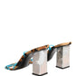 Dolce & Gabbana Multicolor Leather Block Heels Sandals Shoes