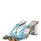 Dolce & Gabbana Multicolor Leather Block Heels Sandals Shoes