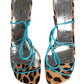 Dolce & Gabbana Multicolor Leather Block Heels Sandals Shoes
