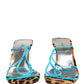 Dolce & Gabbana Multicolor Leather Block Heels Sandals Shoes