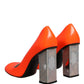 Dolce & Gabbana Orange Patent Leather Heels Pumps Shoes