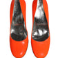 Dolce & Gabbana Orange Patent Leather Heels Pumps Shoes